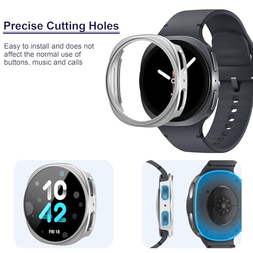 Bougraite 12+4 Pack Case for Samsung Galaxy Watch 8 44mm with Tempered Glass Screen Protector, Waterproof Hard PC Scratch Resistant Protective Cover Compatible with Galaxy Watch 8 44mm - Image 3