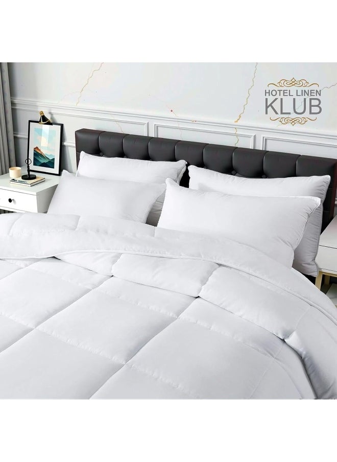 Hotel Linen Klub - Hotel Linen Klub Soya Bean White Duvet - Hypoallergenic & Eco-Friendly Fiber Filler for Exceptional Softness & Comfort, Moisture-Wicking and Breathable Material, Size: Single(160 x 220 cm) - Image 1