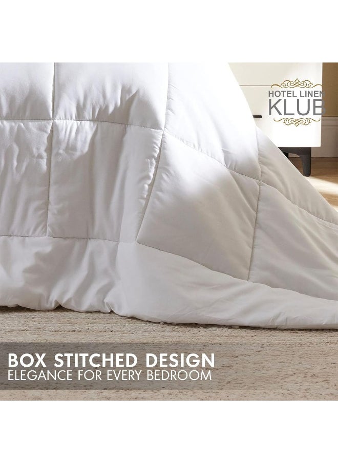 Hotel Linen Klub - Hotel Linen Klub Soya Bean White Duvet - Hypoallergenic & Eco-Friendly Fiber Filler for Exceptional Softness & Comfort, Moisture-Wicking and Breathable Material, Size: Single(160 x 220 cm) - Image 1