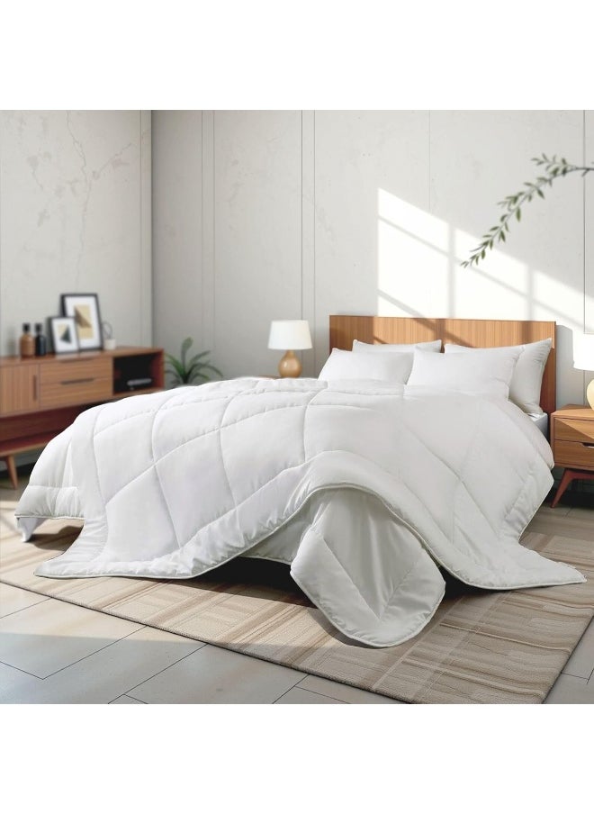 Hotel Linen Klub - Hotel Linen Klub Soya Bean White Duvet - Hypoallergenic & Eco-Friendly Fiber Filler for Exceptional Softness & Comfort, Moisture-Wicking and Breathable Material, Size: Single(160 x 220 cm) - Image 1