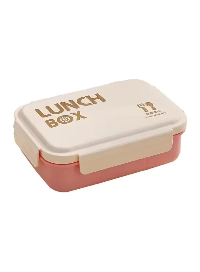 Mobcos Big Capacity 4 Compartment Leakproof Tiffin Food Container Microwave Safe Bpa Free Kids And Adults Water Bottle and Lunch Box Set (Pink)