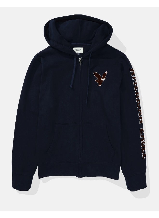 American Eagle سويت شيرت بقبعة بسحاب بتصميم رسومات AE  - Image 3