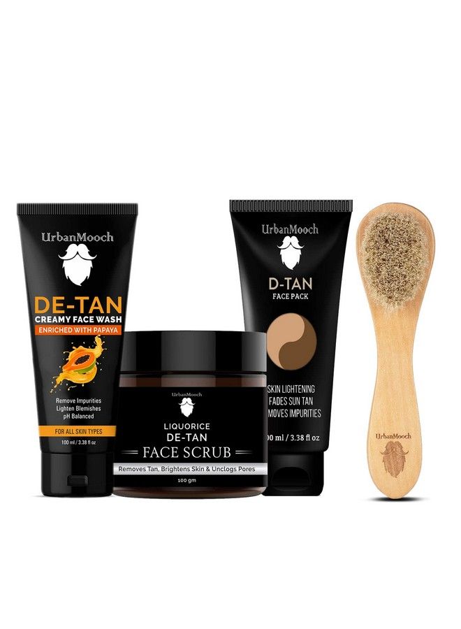 UrbanMooch Skin Brightening & Lightening Detan Facial Kit Detan Facewash Detan Face Scrub Detan Face Pack Wooden Face Cleansing Brush - Image 2