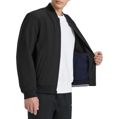 Champion Men's Soft Shell Sport Bomber Jacket with Logo, Black - Image 2