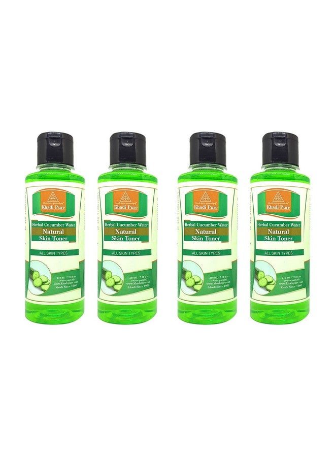 Khadi Pure Herbal Cucumber Water, 210 ml (Pack of 4)