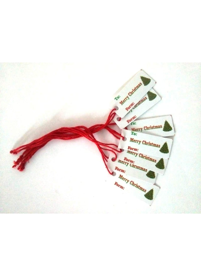 Atmiyamart Atmiyamart Merry Christmas Gift Tags with String Decorative Kraft Paper, White Paper Christmas tag 100pcs  - Image 1