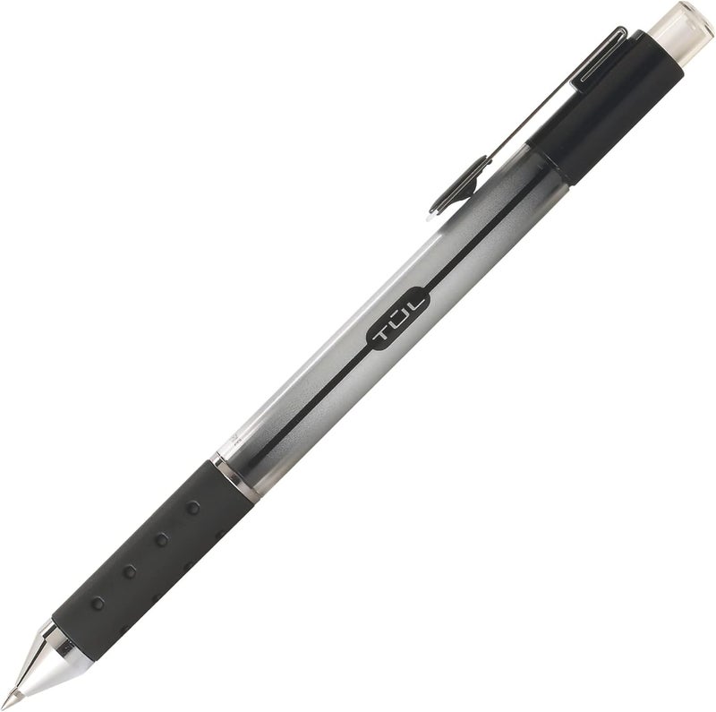 TUL Retractable Gel Pens, Fine Point 0.5 mm, Gray Barrel, Black Ink, Pack of 12 - Image 5