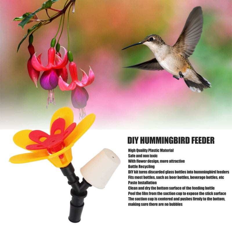 Single Flower Plastic Hanging Hummingbird Feeder Kit for Outdoor Garden Patio - Image 3
