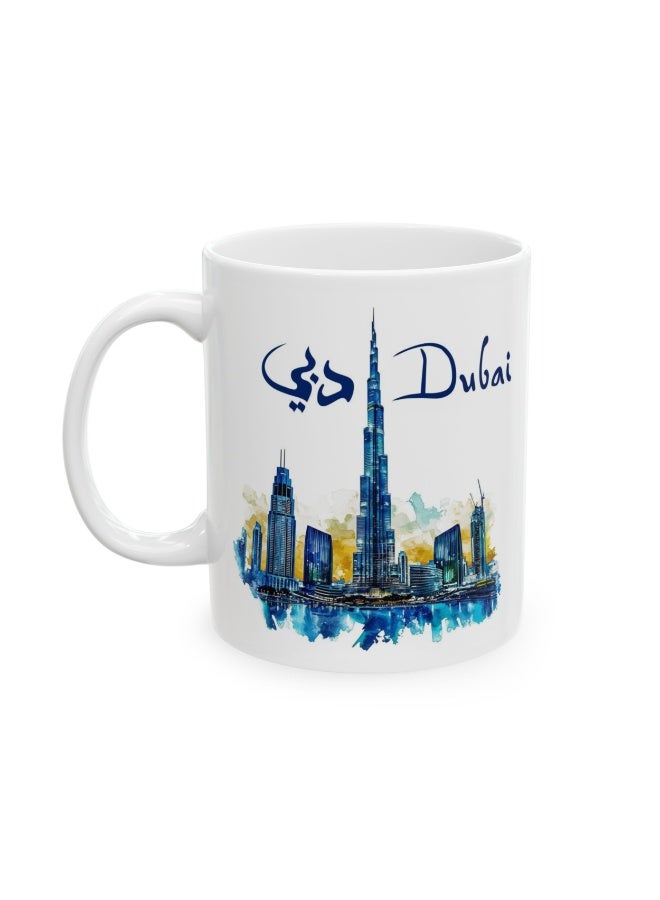 كوب قهوة سيراميك "حبيبي أهلاً بكم في دبي" سعة 11 أونصة، كوب دبي، حب دبي، أفضل الهدايا للأحباب، هدايا للمنزل والمكاتب - Image 2