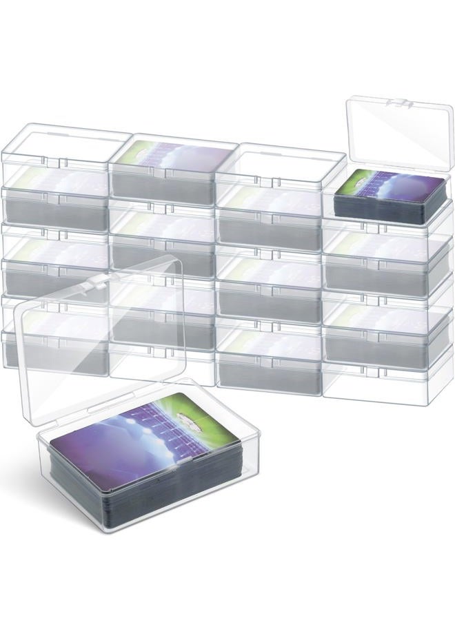 Vicenpal 24 Pcs Playing Card Boxes Clear Plastic Deck Cases Trading Card Storage Boxes Compatible with MTG TCG 100 Game Cases Holder 4.45 x 2.91 x 1.35 Inch - Image 1