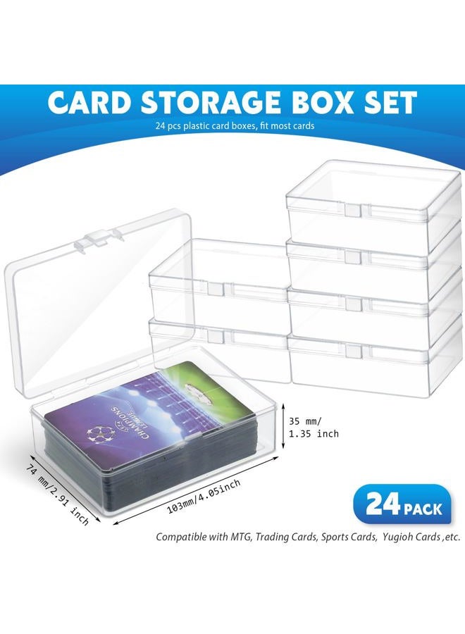 Vicenpal 24 Pcs Playing Card Boxes Clear Plastic Deck Cases Trading Card Storage Boxes Compatible with MTG TCG 100 Game Cases Holder 4.45 x 2.91 x 1.35 Inch - Image 2