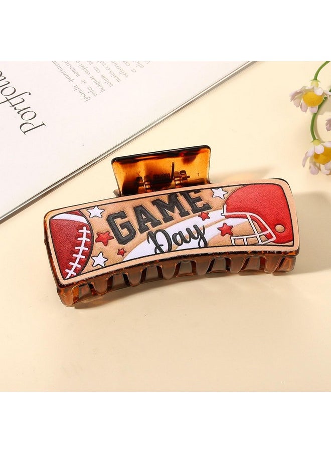 YAHPERN Game Day Hair Clips Football Hair Claw Clips for Women Large Nonslip Tortoise Acrylic Hair Claws Game Day Accessories Outfits Sport Team Spirit Day Football Mom Accessories Party Favors Gifts  - Image 2