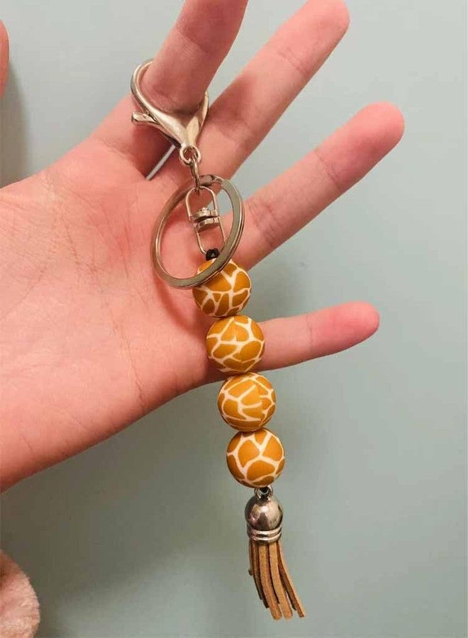 Lemua Giraffe Keychain Giraffe Gifts for Women Men Girls Boys Silicone Bead Giraffe Lover Key Chain for Backpack Handbag Bag Charm - Image 2