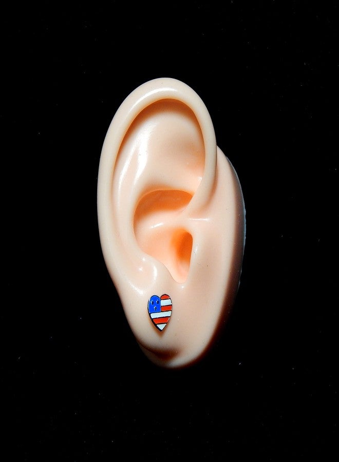 آيسروز مجموعة جديدة من 6 أزواج من أقراط ICYROSE المصنوعة من الفضة الإسترليني عيار 925، تتضمن غزلان عيد الميلاد، وأرنب عيد الفصح، ونفل أخضر، وعلم أمريكي، وقلب أحمر، وجمجمة هالوين (خالية من النيكل). - Image 4