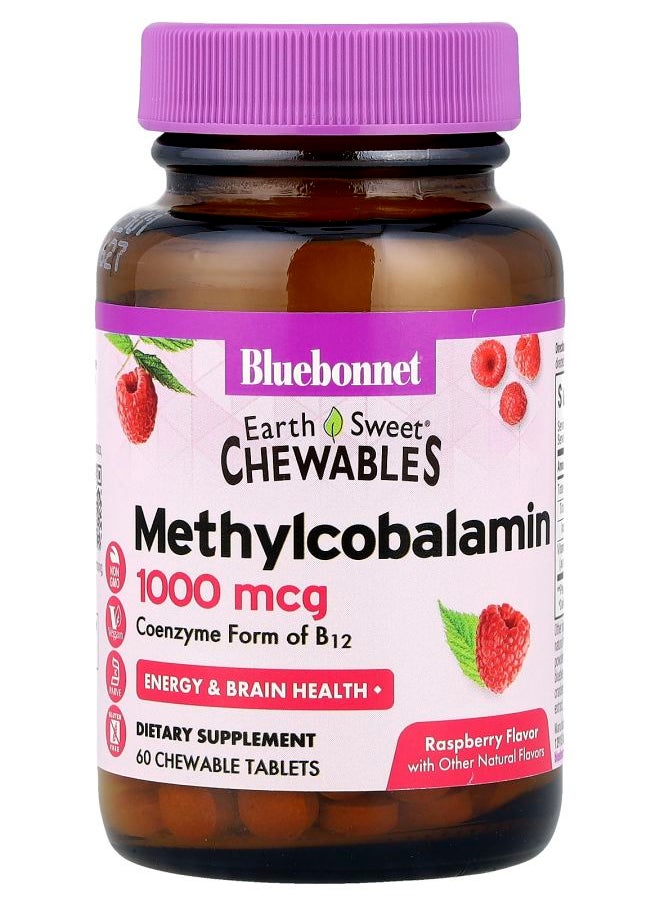 Bluebonnet Nutrition EarthSweet® Chewables Methylcobalamin Raspberry 1000 mcg 60 Chewable Tablets  - Image 1