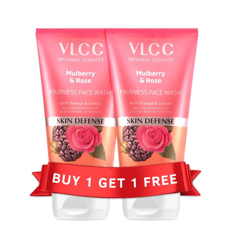 VLCC Mulberry and Rose Face Wash  Gently Cleanses Dust Oil  Pollutants  Helps Reduce Dark Spots  Enhances Skin Complexion  507 Fl Oz150 ml Each Pack of 2