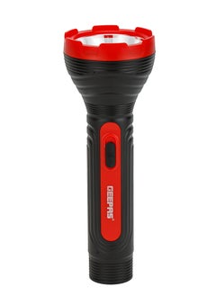GEEPAS Geepas Rechargeable LED Flash Light- Sturdy Housing with Big LED Chip with Aluminum Reflective Cup, Shell Ripple Pattern| 5 Hours Working Time| Lead-Acid Battery| 2 Years Warranty | GFL51090  - Image 1