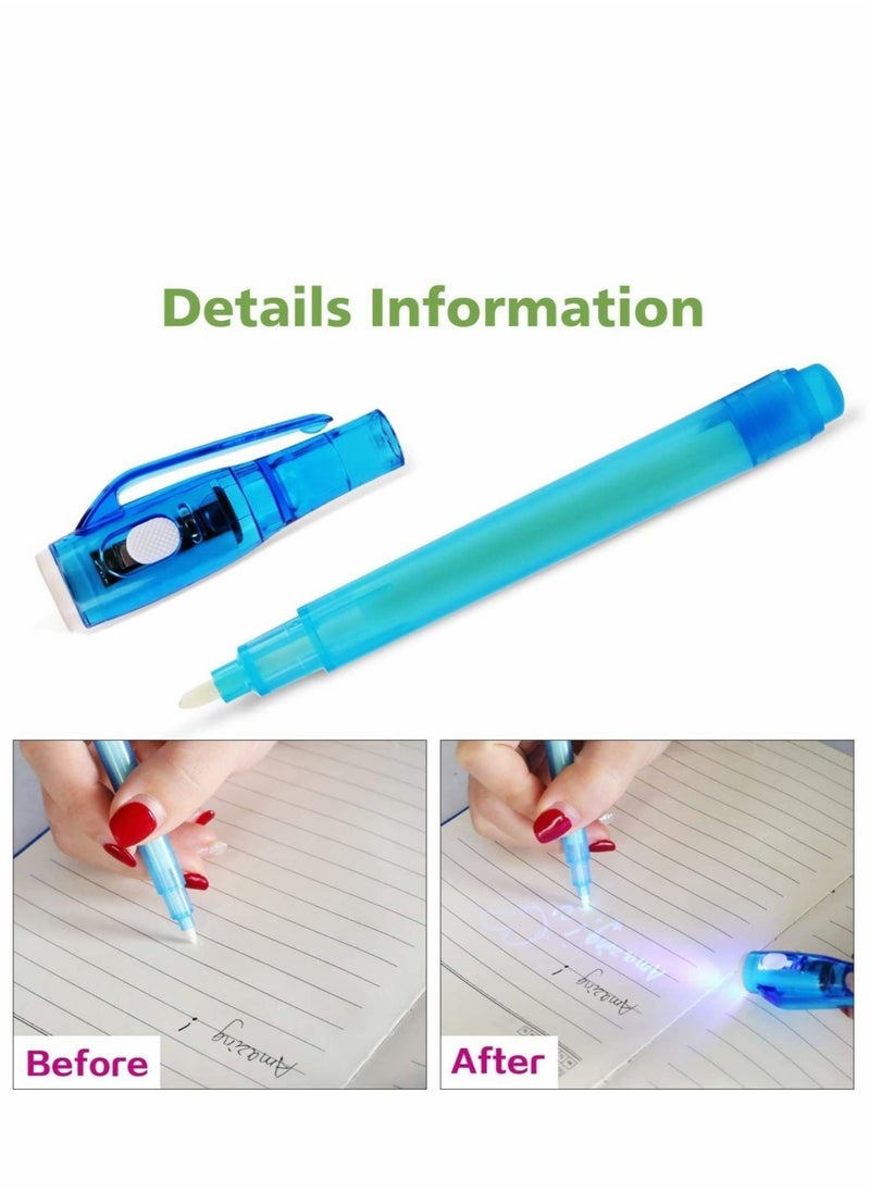 Generic - UV Pen, Invisible Ink 8Pcs Disappearing Pen with Light, Magic Marker for Secret Message Kids Party Favors Ideas Gifts, Drawing Writing Highlighter Funny Hidden - Image 1