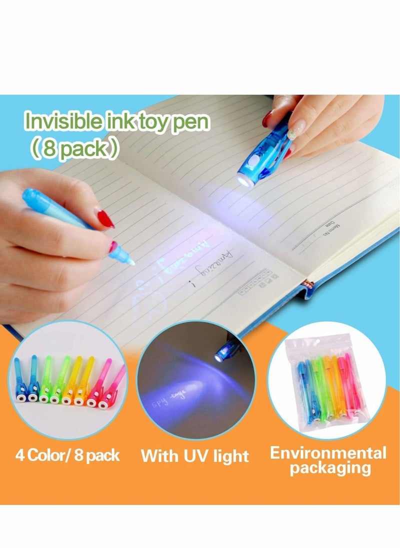 Generic - UV Pen, Invisible Ink 8Pcs Disappearing Pen with Light, Magic Marker for Secret Message Kids Party Favors Ideas Gifts, Drawing Writing Highlighter Funny Hidden - Image 1