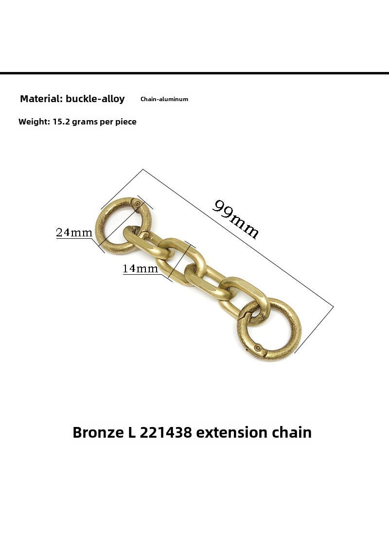 Generic DIY Pearl Chain Strap Extender for Handbags Bronze L221438 Extension Chain 