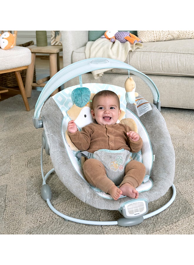 ingenuity InLighten Baby Bouncer Seat with Light Up Toy Bar and Bunny Tummy Time Pillow Mat - Image 3