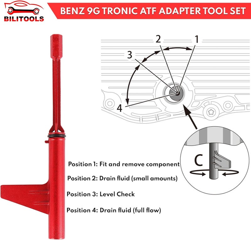BILITOOLS Aluminium Transmission Fill Tool for Mercedes Benz 9G-Tronic - Image 3