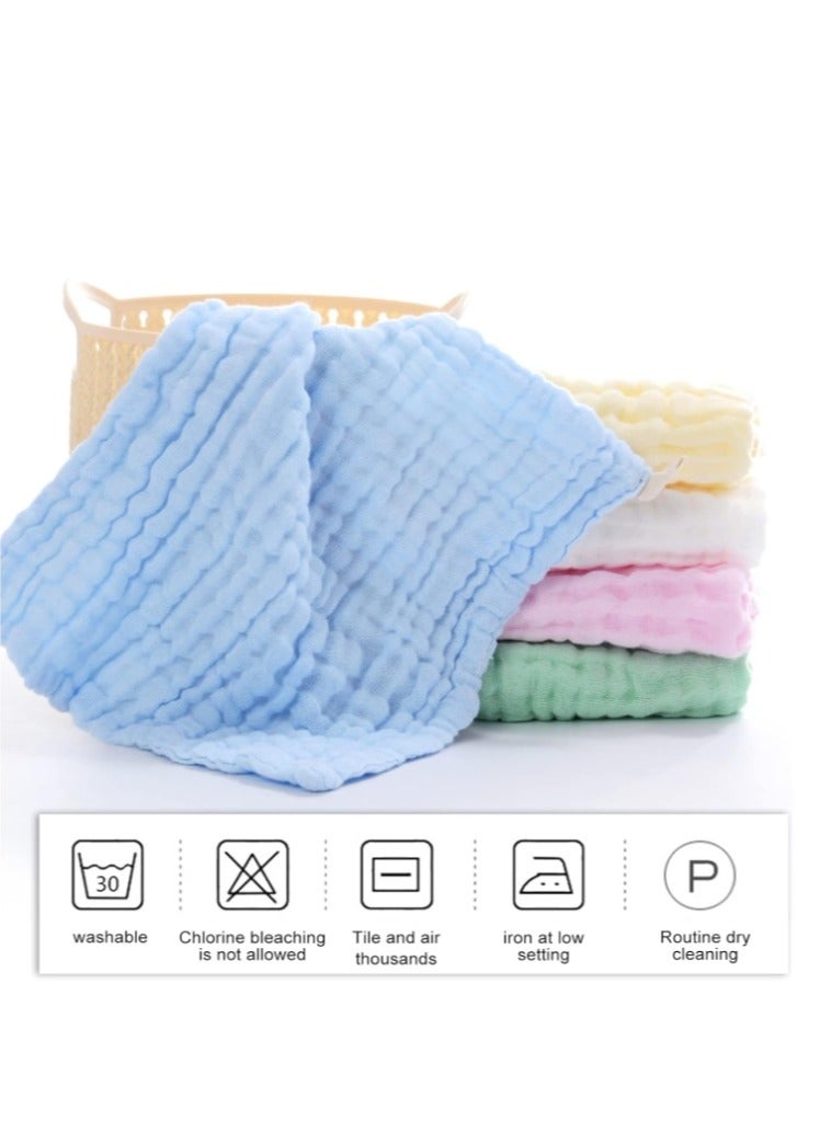 5Pcs Muslin Cotton Newborn Baby Face Towel, Baby Soft Muslin Washcloths,  Baby Small Square Towel Bib Towel,6 layer honeycomb embossing bubble gauze,Baby Face Towel and Wash Cloths for Bath (30 * 30CM)  - Image 5