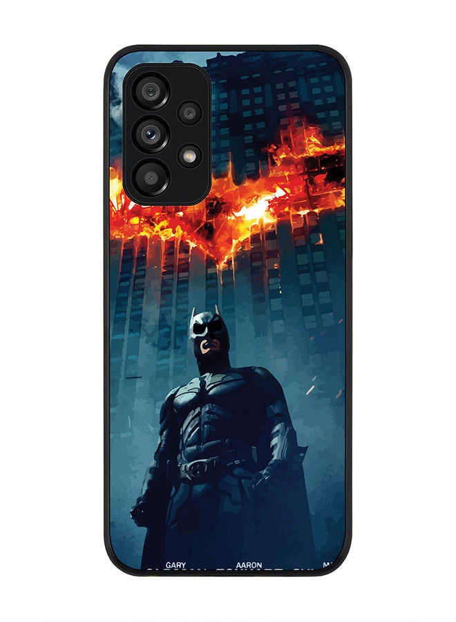 Stylizedd Rugged Black edge case for Samsung Galaxy A23 (LTE/4G) Slim fit Soft Case Flexible Rubber Edges Anti Drop TPU Gel Thin Cover - Burning Batman - Image 1