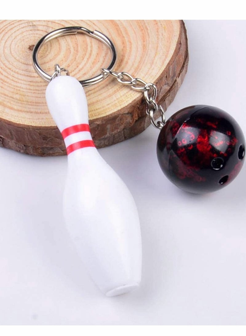 SYOSI Sport Keychains Mini Bowling Keychains Bowling Ball Charm Key Chain Pendant Keyring for Team Giveaways Athletes Souvenir Favors Gifts Bowling Party Favors Bowling Accessories(8PCS) - Image 4