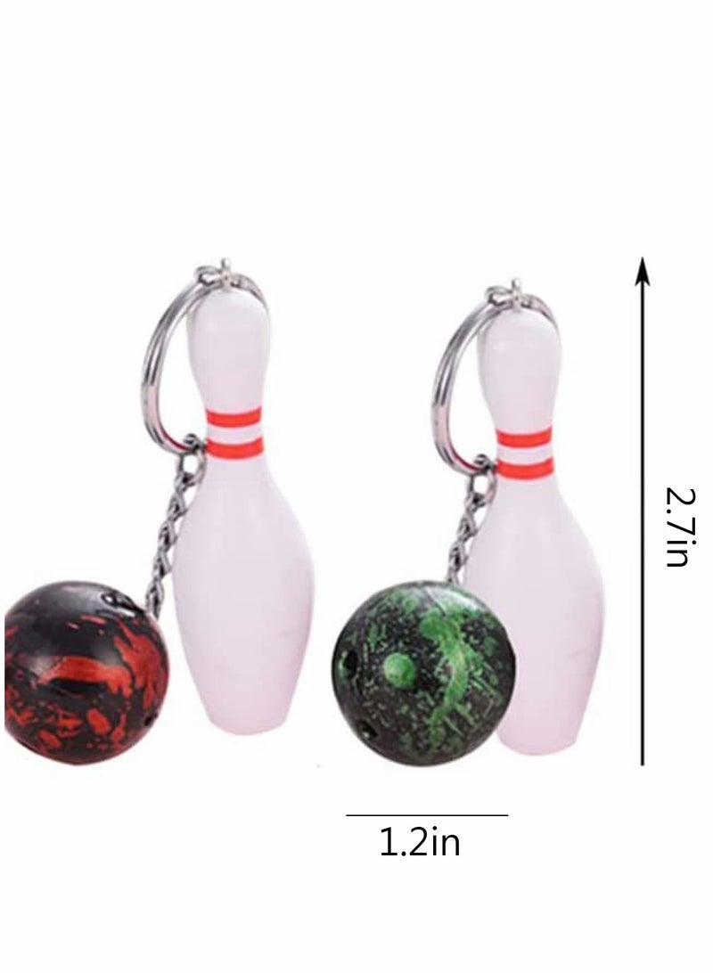SYOSI Sport Keychains Mini Bowling Keychains Bowling Ball Charm Key Chain Pendant Keyring for Team Giveaways Athletes Souvenir Favors Gifts Bowling Party Favors Bowling Accessories(8PCS) - Image 2