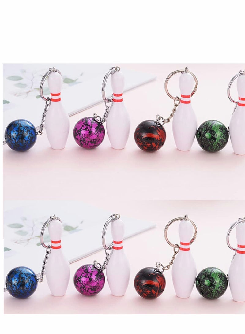 SYOSI Sport Keychains Mini Bowling Keychains Bowling Ball Charm Key Chain Pendant Keyring for Team Giveaways Athletes Souvenir Favors Gifts Bowling Party Favors Bowling Accessories(8PCS) - Image 3