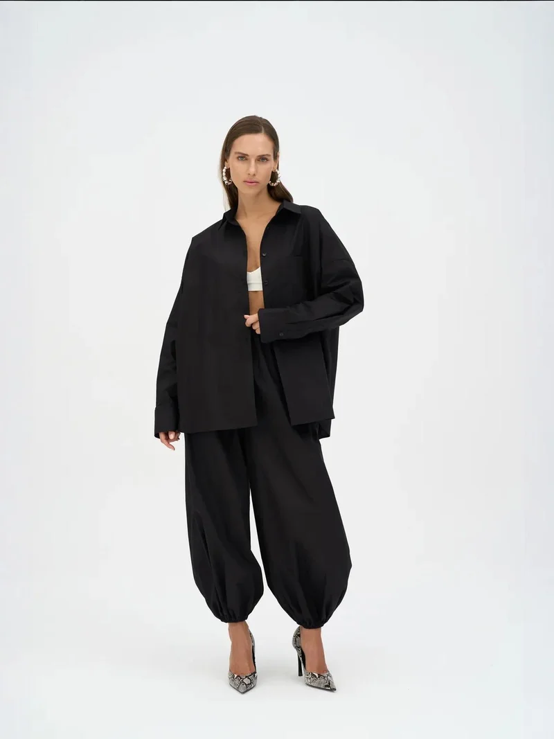 ماي كولكشن بنطلون فيلورا بوبلين من ماي ستوديوز