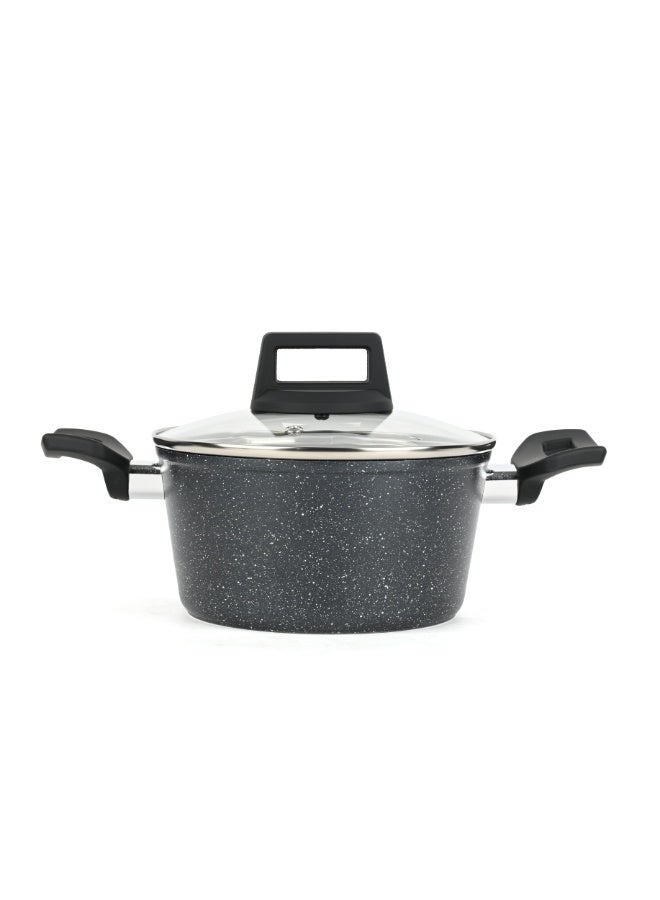 Noon East 9 Piece Cookware Set - Aluminum Pots And Pans - Non-Stick Surface - Tempered Glass Lids - PFOA Free - Marble Grey - Image 3