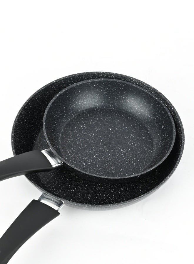 Noon East 9 Piece Cookware Set - Aluminum Pots And Pans - Non-Stick Surface - Tempered Glass Lids - PFOA Free - Marble Grey - Image 5