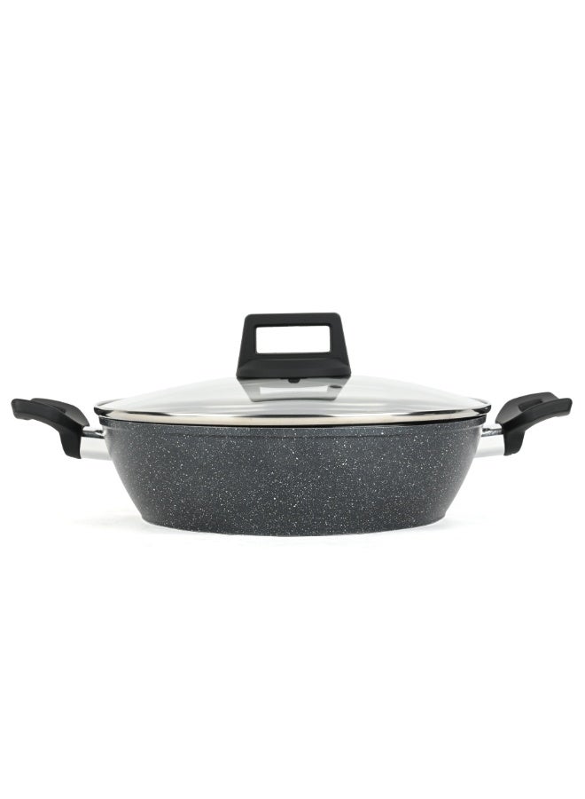 Noon East 9 Piece Cookware Set - Aluminum Pots And Pans - Non-Stick Surface - Tempered Glass Lids - PFOA Free - Marble Grey - Image 4