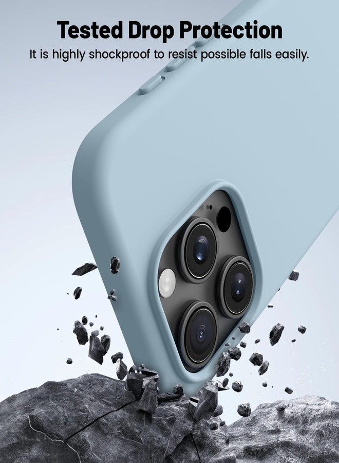 OTOFLY Compatible with iPhone 15 Pro Max Case,[Silky and Soft Touch Series] Premium Soft Liquid Silicone Rubber Full-Body Protective Bumper Case for iPhone 15 Pro Max (Baby Blue) - Image 4