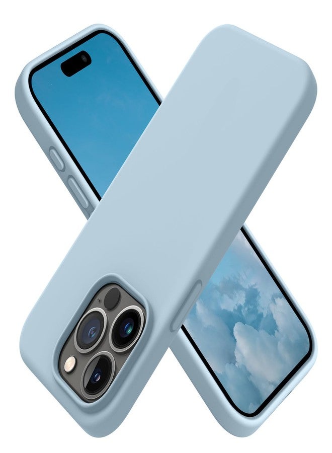 OTOFLY Compatible with iPhone 15 Pro Max Case,[Silky and Soft Touch Series] Premium Soft Liquid Silicone Rubber Full-Body Protective Bumper Case for iPhone 15 Pro Max (Baby Blue) - Image 1