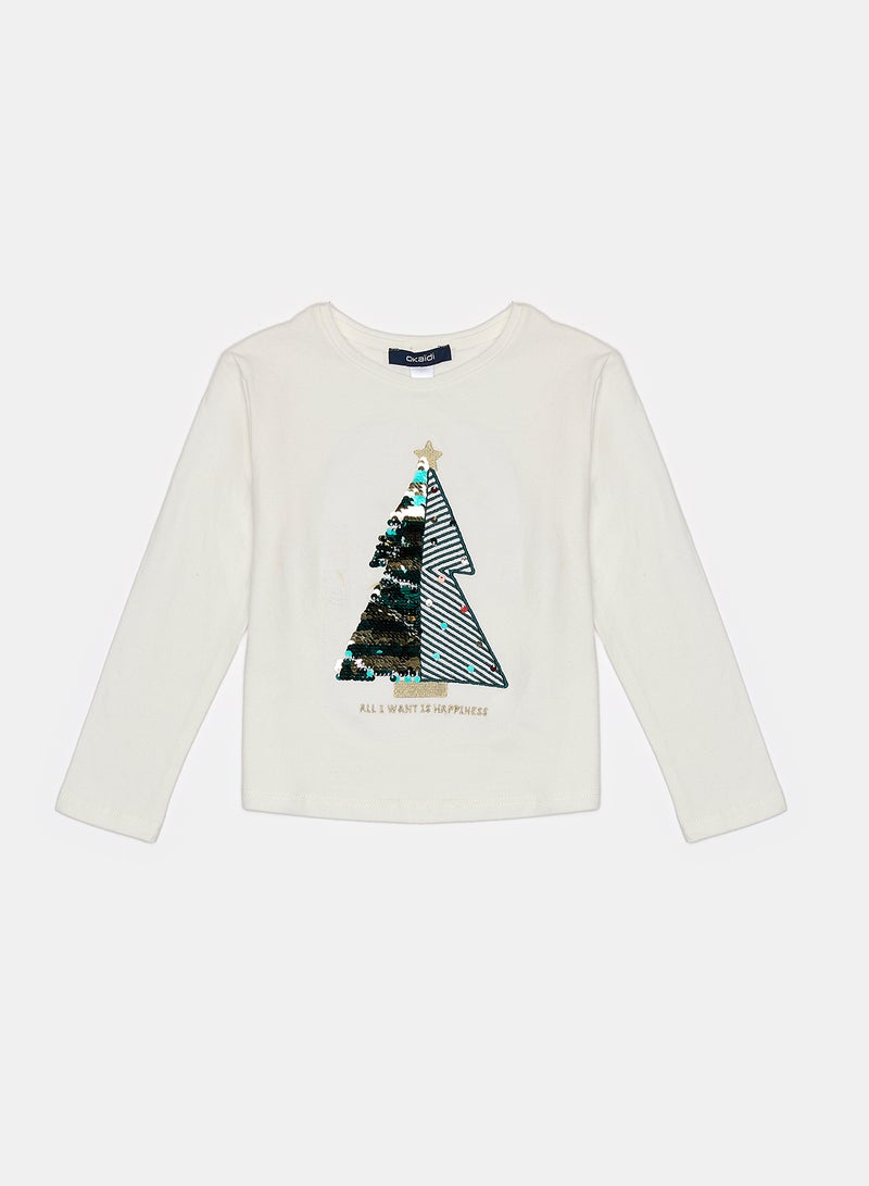 Okaidi White T-Shirt for Girls - Image 1