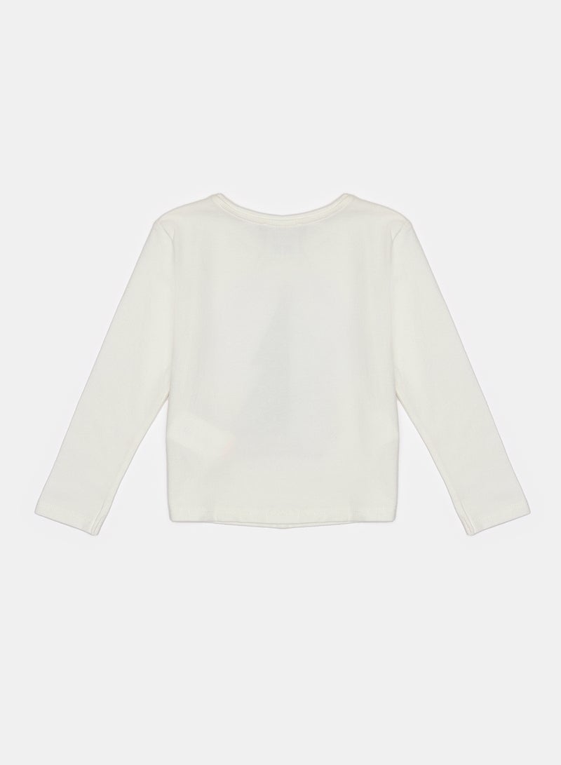 Okaidi White T-Shirt for Girls - Image 2