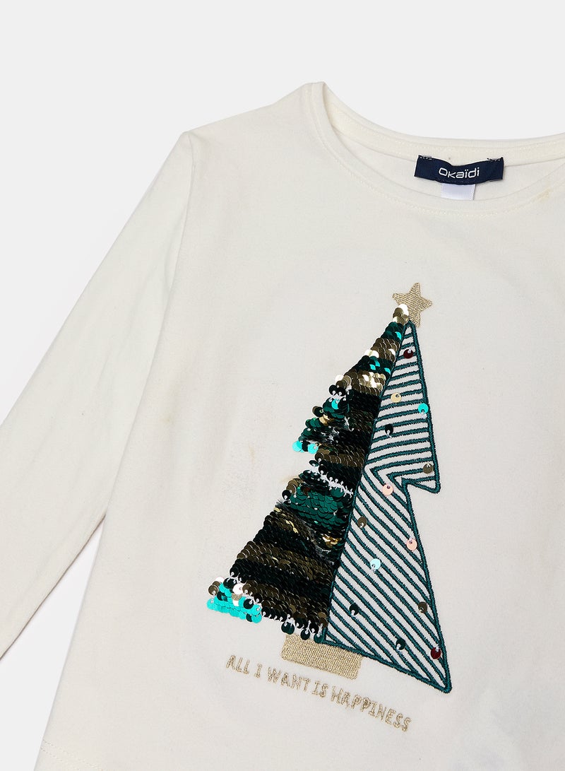 Okaidi White T-Shirt for Girls - Image 3