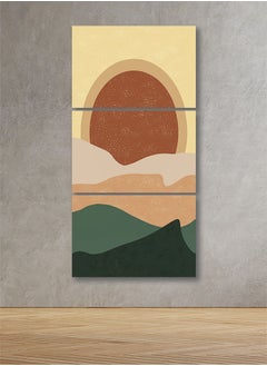 لوحة جدارية فنية لتزين الحائط بتصميم عصري، ثلاث قطع ،مقاس 120X60سم