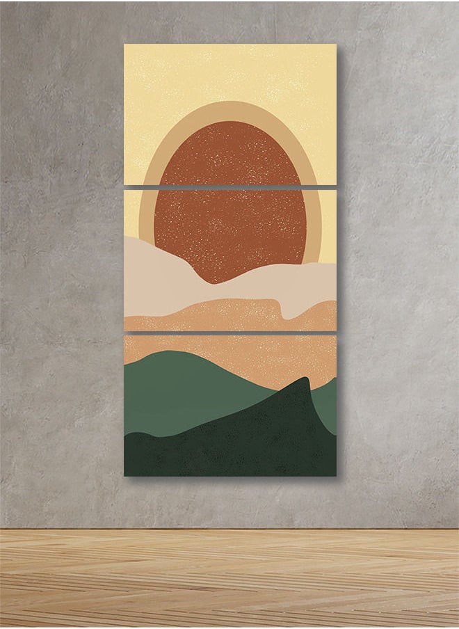 ماركتنا لوحة جدارية فنية لتزين الحائط بتصميم عصري، ثلاث قطع ،مقاس 120X60سم  - Image 1