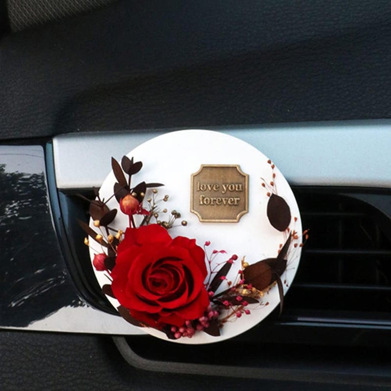 woobles Car Diffuser Vent Clip, Immortal flower car fragrance perfume clip Rose Flower Diffuser Stone Car Air Outlet Aroma Diffuser Clip Oil Diffuser Clip Automotive Interior Trim - Image 5