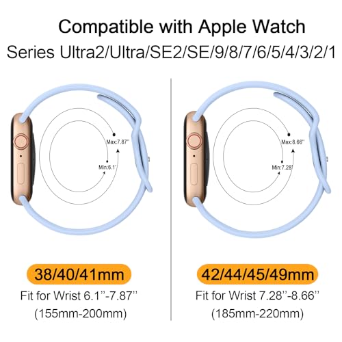 Tobfit Soft Floral Strap for Apple Watch Straps 44mm 42mm 45mm 49mm 41mm 40mm 38mm for Women(WATCH NOT INCLUDED), Flower Cute Silicone Strap for iWatch Series SE 9 8 7 6 5 4 3 2 1 Ultra(Smokey Purple) - Image 3