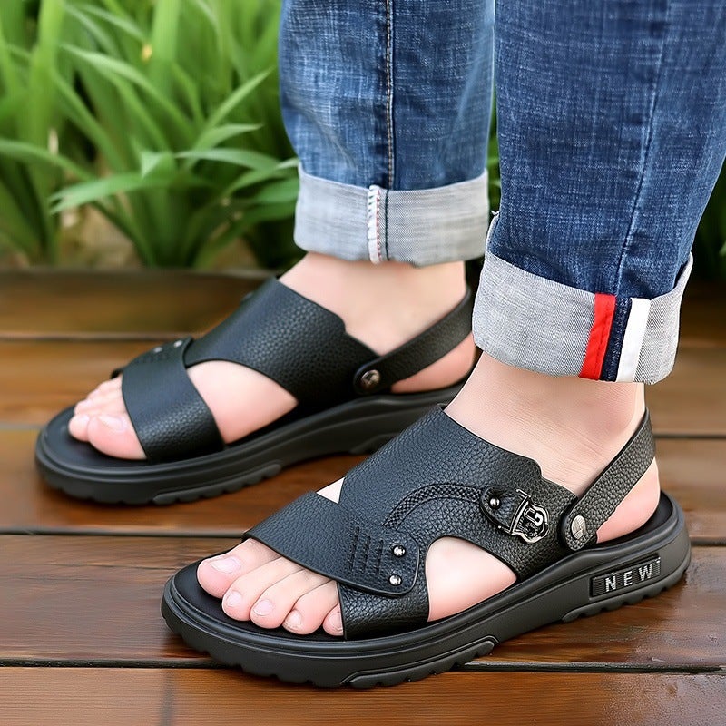 Sandals For Men Summer Trendy Outdoor Anti-Odor Beach Shoes Men'S Casual Driving Soft-Soled Anti-Slip Sandals - Image 4