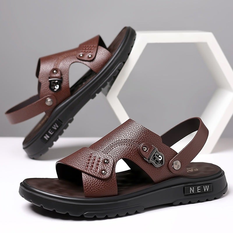 Sandals For Men Summer Trendy Outdoor Anti-Odor Beach Shoes Men'S Casual Driving Soft-Soled Anti-Slip Sandals - Image 2