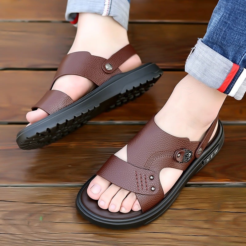 Sandals For Men Summer Trendy Outdoor Anti-Odor Beach Shoes Men'S Casual Driving Soft-Soled Anti-Slip Sandals - Image 5