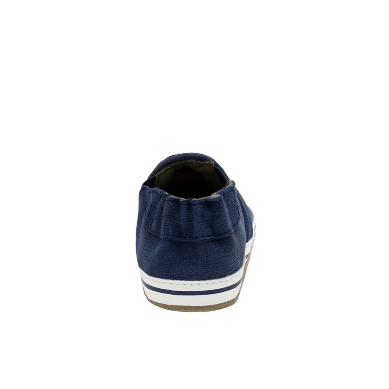 Robeez Baby Boy-Child Crosshatch Crib Shoe, Leather Liam Basic - Indigo, 6-12 Months M US Infant - Image 3