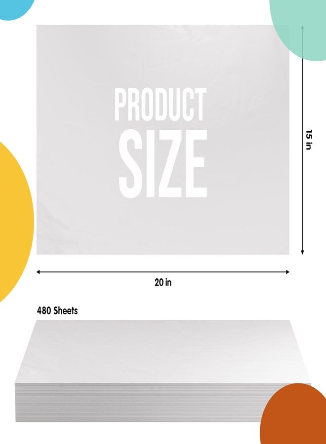 Crown Display 480 Sheets Bulk White Tissue Paper - 15" x 20" Packing Paper Sheets for Moving - 10lb Wrapping Paper - Newsprint Paper for Packing, Gift Wrapping, Moving Supplies & Protecting - Image 2