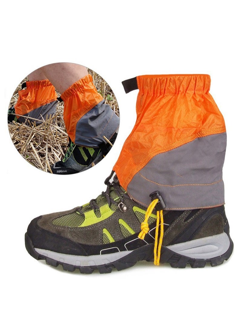 Apustim Adjustable Ankle Gaiters For Men And Women For Shoes，Boots，Snake Gaiters，Waterproof Gaiters for Hunting，Hiking，Skiing（Orange With Storage Bag）  - Image 1